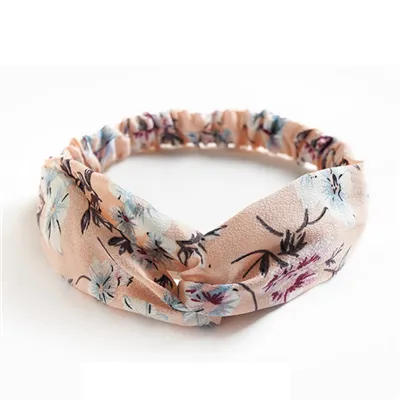 Látková čelenka turban květiny CREME