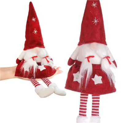 Vánoční DUCH 32 cm z červeného plyše