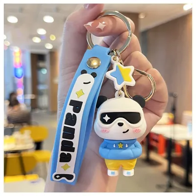 Přívěsek na klíče PanDa v mikině Blue