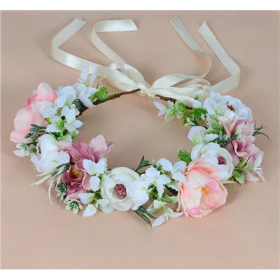 WIANEK DELIKATNY BOHO pastel DAISY