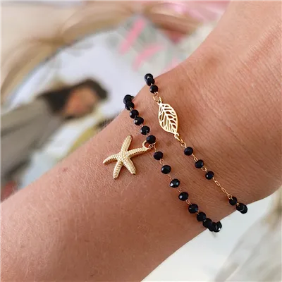Náramek z nerezové oceli Starfish black