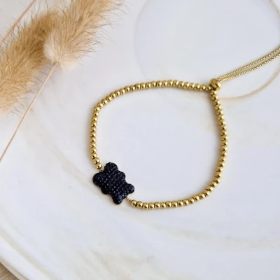 Náramek z nerezové oceli BEAR zirconia black