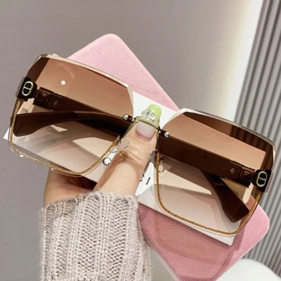 Světle hnědé sluneční brýle s ozdobou BLINK GOLD