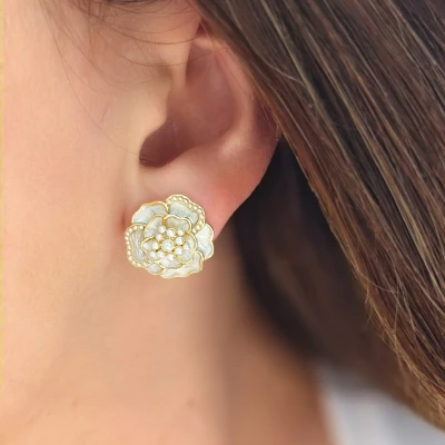 Náušnice z nerezové oceli PEARLS ROSE