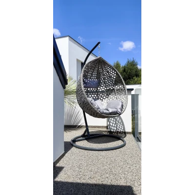 Závěsné houpací křeslo kokon s polštáři BOHO