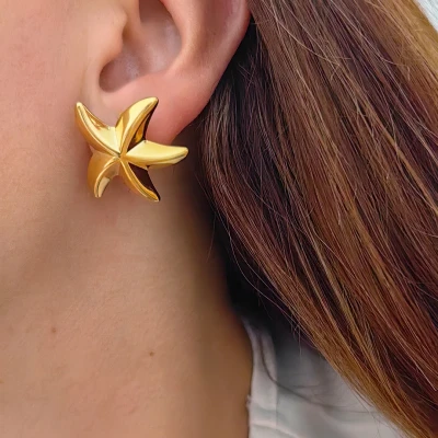 Náušnice STARFISH z nerezové oceli