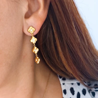 BLOSSOM ZIRCONIA náušnice z nerezové oceli