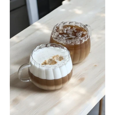 2 PACK Wavy-Wall Cups 2ks 400ml Tulipány