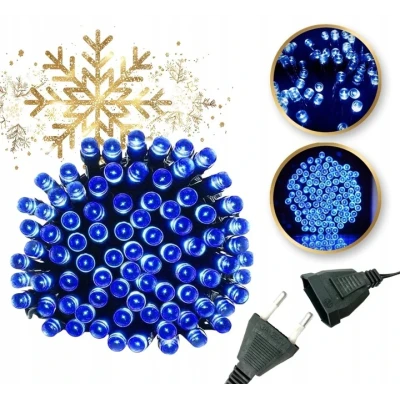 Vánoční světla MODRÁ 100 LED světel 8m