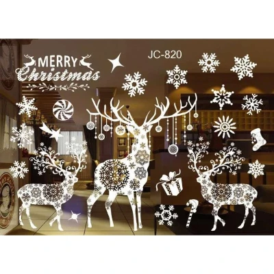 Vánoční nálepky na okno MERRY CHRISTMAS sada 2 archu 50 x 35 cm