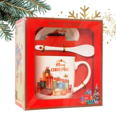 Vánoční šálek s podšálkem a lžičkou 400 ml