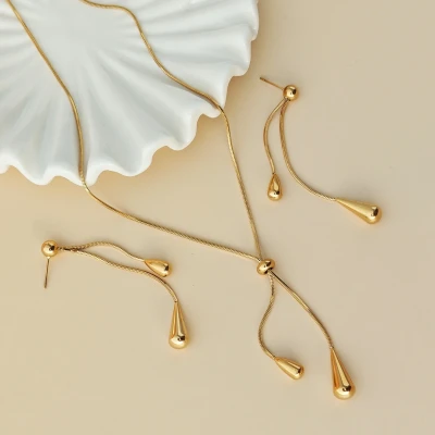 Sada Golden Delicate Drops z nerezové oceli