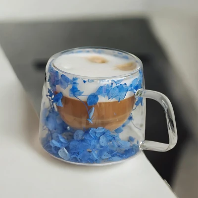 Flower Charm Double Intense Blue Glass 1PT 180ml