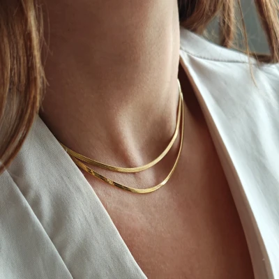 Náhrdelník z nerezové oceli Dual Line Luxe
