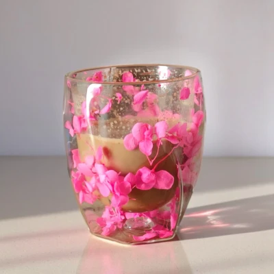 Flower Charm Dvojitá fuchsiová termální sklenice 1SZT 250ml