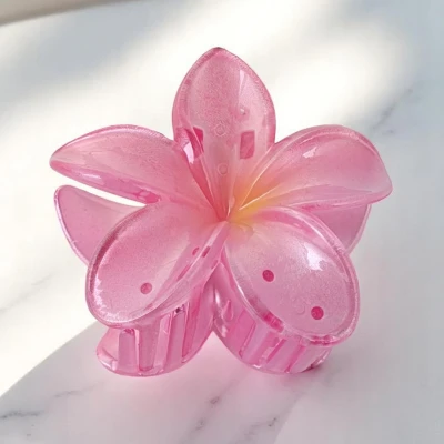 VLASOVÁ SPONA VACAY HAWAIIAN FLOWER JEMNÁ RŮŽOVÁ ŽLUTÁ OMBRE
