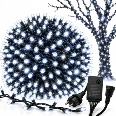 Vánoční světla STUDENÁ BÍLÁ 1000 LED světel 70m