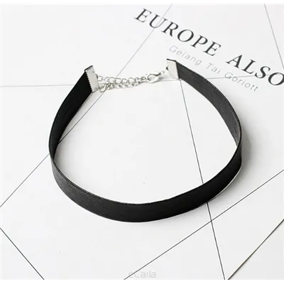 KOŽENÝ NÁHRDELNÍK CHOKER - ČERNÝ